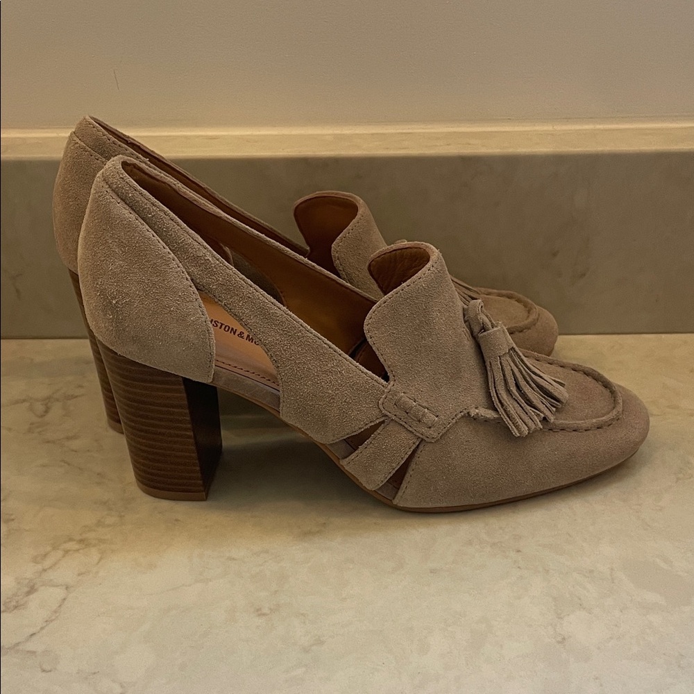 Johnston & Murphy Beige Suede Loafers - Picture 3 of 6